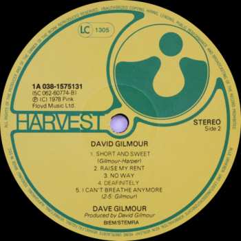 LP David Gilmour: David Gilmour