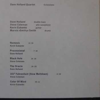 CD David Holland Quartet: Extensions