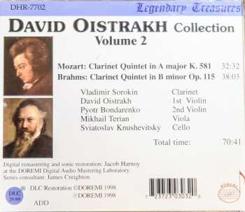 CD Johannes Brahms: Clarinet Quintets - David Oistrakh Collection, Vol. 2