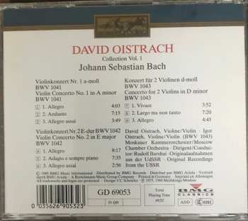 CD Johann Sebastian Bach: Violinkonzerte Nr. 1 & 2 Konzert Für 2 Violinen Und Streichorchester BWV 1043