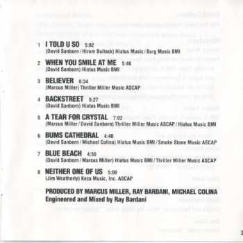 CD David Sanborn: Backstreet