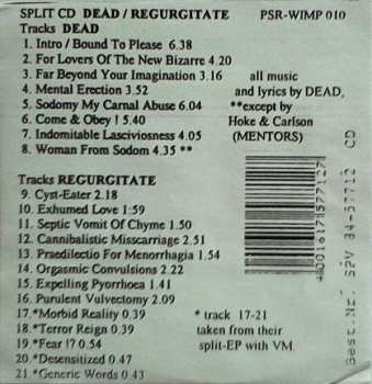 CD Regurgitate: Regurgitate / Suppository