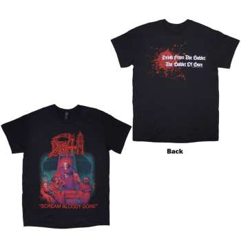 Merch Death: Death Unisex T-shirt: Scream Bloody Gore (black) (back Print) (small) S