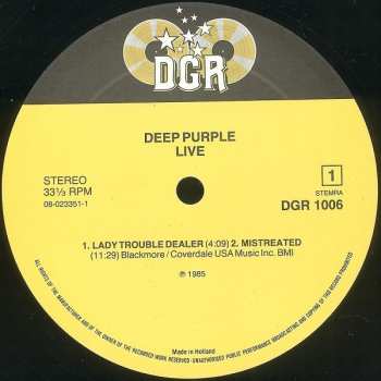 LP Deep Purple: Live On Stage