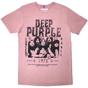 Merch Deep Purple: Deep Purple Unisex Stone Wash T-shirt: 1972 Concert (kashmir Red) (small) S