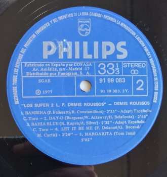 2LP Demis Roussos: Los Super 2LP