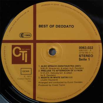 LP Eumir Deodato: Best Of Deodato