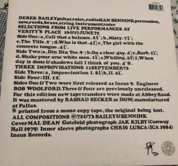 2LP Derek Bailey / Han Bennink: Derek Bailey & Han Bennink