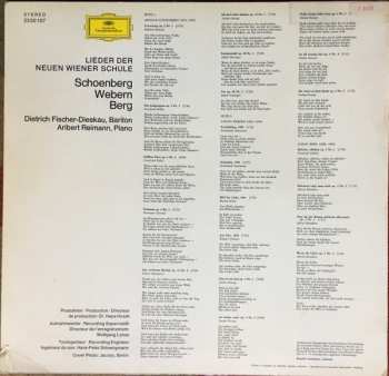 LP Dietrich Fischer-Dieskau: Lieder Der Neuen Wiener Schule . Songs Of The New Vienna School