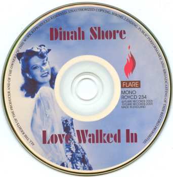 CD Dinah Shore: Love Walked In