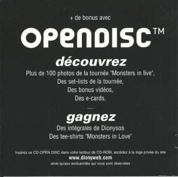 CD Dionysos: Monsters In Live