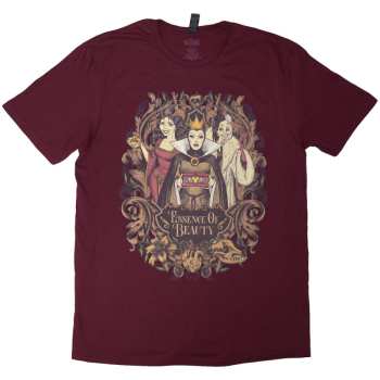 Merch Disney: Disney Unisex T-shirt: Essence Of Beauty (maroon Red) (small) S