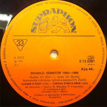 3LP Jiří Suchý & Jiří Šlitr: Divadlo Semafor 1959 - 1969 (1-3)