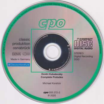 CD Dmitry Kabalevsky: Complete Preludes