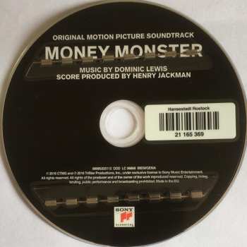 CD Henry Jackman: Money Monster (Original Motion Picture Soundtrack)