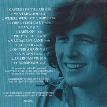CD Don McLean: Live In New York 1971