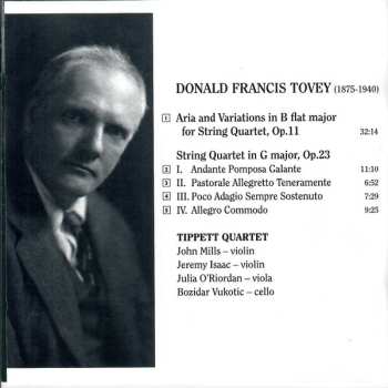 CD Tippett Quartet: String Quartet In G, Op. 23 / Aria & Variations