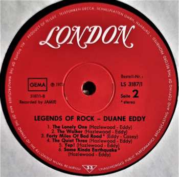 2LP Duane Eddy: The Legends Of Rock