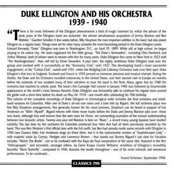 CD Duke Ellington And His Orchestra: 1939-1940