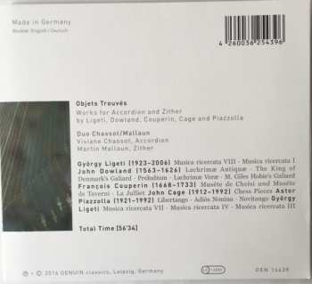 CD Duo Chassot-Mallaun: Objets Trouvés: Works For Accordion And Zither By Ligeti, Dowland, Couperin, Cage And Piazzolla