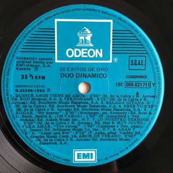 LP Dúo Dinámico: 20 Exitos De Oro