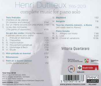 CD Henri Dutilleux: Complete Music For Piano Solo