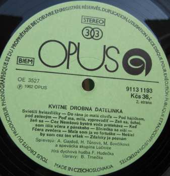 LP Dychová Hudba Františka Hudečka: Kvitne Drobná Ďatelinka