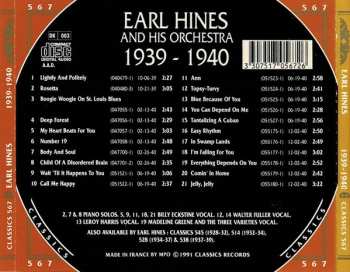 CD Earl Hines And His Orchestra: 1939-1940