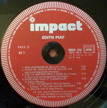 LP Edith Piaf: Edith Piaf