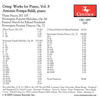 CD Edvard Grieg: Grieg: Works For Piano, Vol. 8