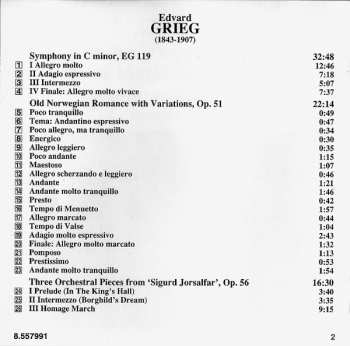 CD Edvard Grieg: Symphony In C Minor - Three Pieces Form 'Sigurd Jorsalfar'