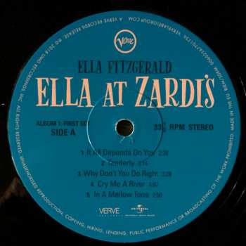 2LP Ella Fitzgerald: Ella At Zardi's