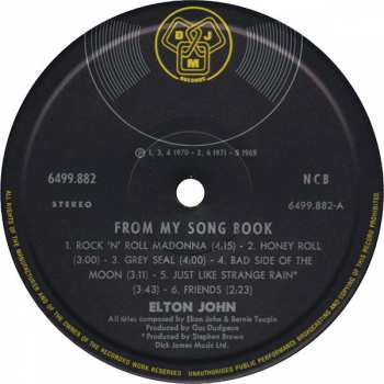 LP Elton John: From My Song Book