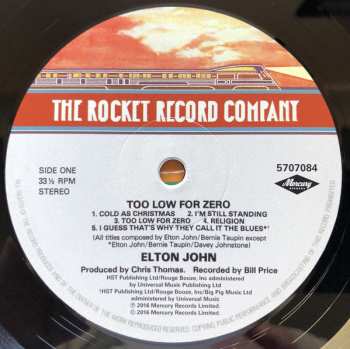 LP Elton John: Too Low For Zero