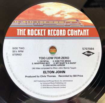 LP Elton John: Too Low For Zero