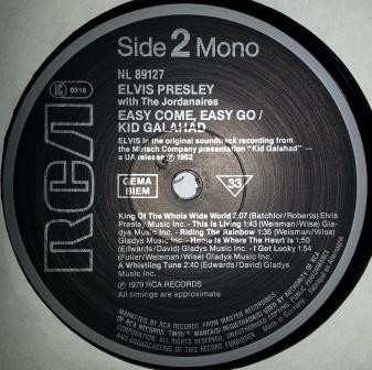 LP Elvis Presley: Easy Come, Easy Go / Kid Galahad