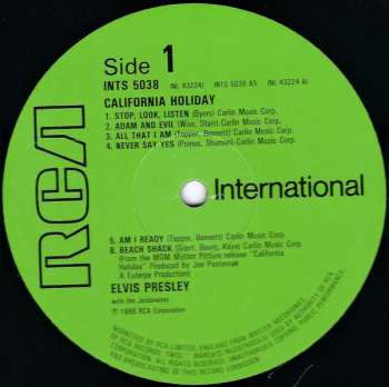 LP Elvis Presley: California Holiday