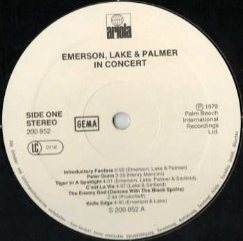 LP Emerson, Lake & Palmer: In Concert