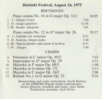 CD Emil Gilels: Legacy Vol. 3 - Live Performance, Helsinki Festival, August 24, 1975