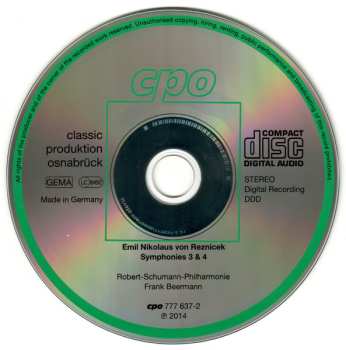 CD Robert-Schumann-Philharmonie: Symphonies 3 & 4
