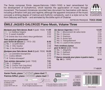CD Emile Jaques-Dalcroze: Piano Music, Volume Three: Works For Piano Solo And Piano Duet