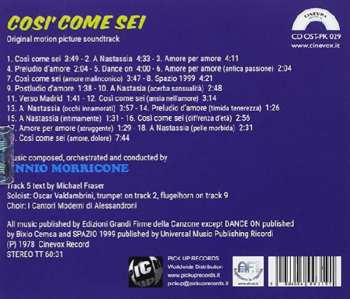 CD Ennio Morricone: Cosi' Come Sei (Colonna Sonora Originale Del Film)