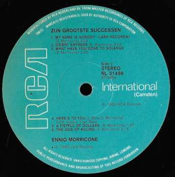 2LP Ennio Morricone: Zijn Grootste Successen