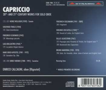 CD Enrico Calcagni: Capriccio (20th- And 21st-Century Works For Solo Oboe)