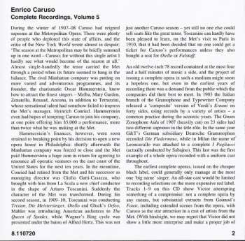 CD Enrico Caruso: The Complete Recordings Volume 5