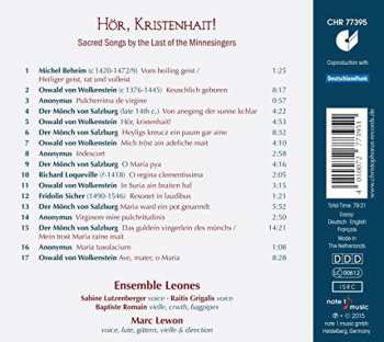 CD Ensemble Leones: Hör, Kristenhait! Sacred Songs by the Last of the Minnesingers