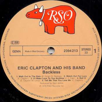 LP Eric Clapton: Backless