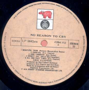 LP Eric Clapton: No Reason To Cry