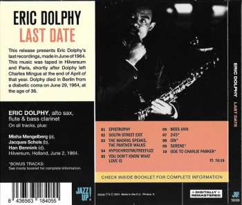CD Eric Dolphy: Last Date LTD | DIGI