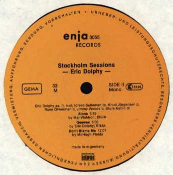 CD Eric Dolphy: Stockholm Sessions LTD
